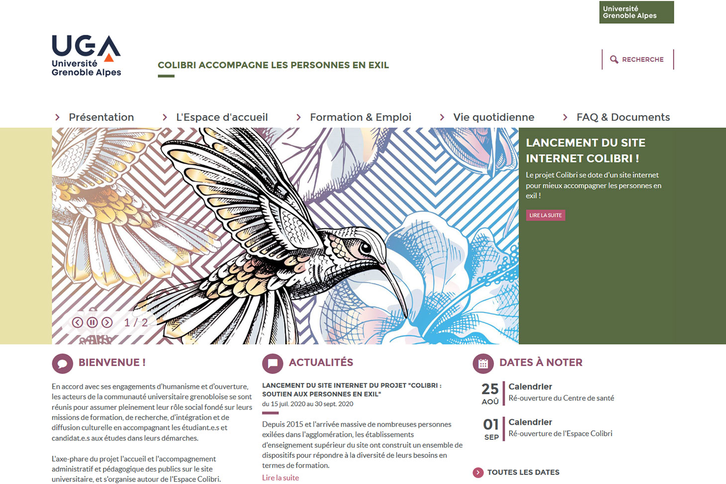 Site internet Colibri