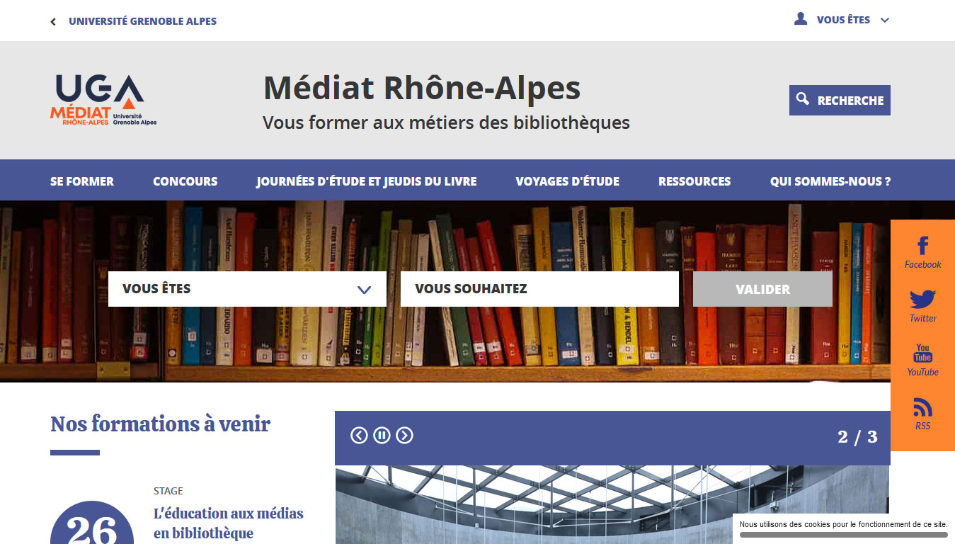 Page d'accueil du nouveau site Médiat Rhône-Alpes