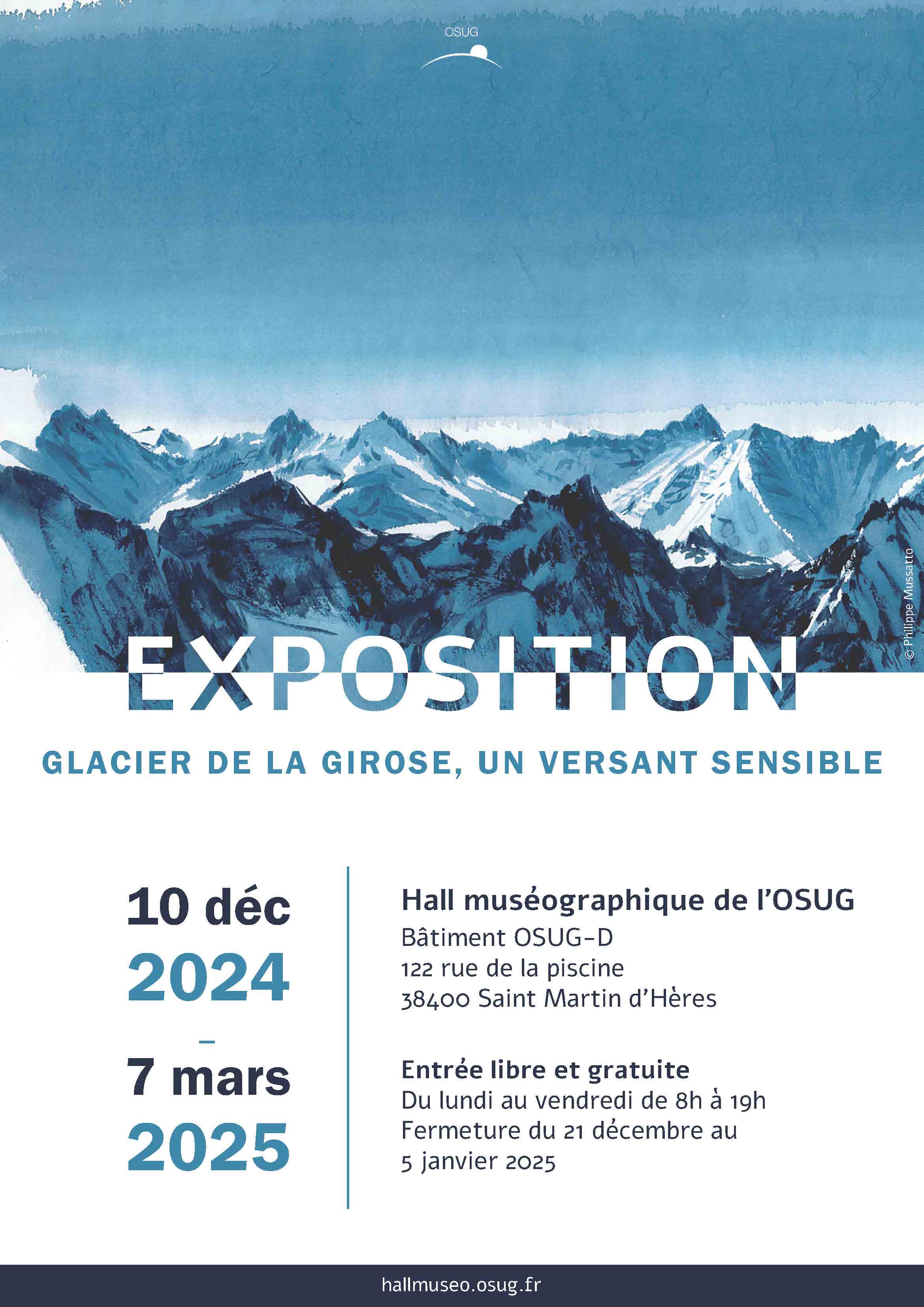 Affiche expo Glacier de la Girose, un versant sensible