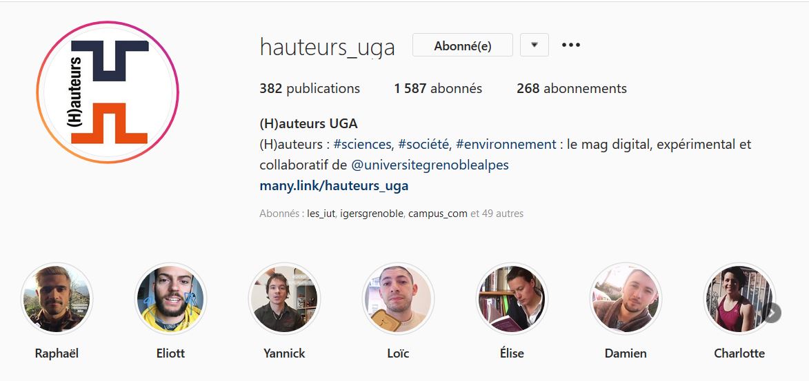 Compte instagram du magazine Hauteurs