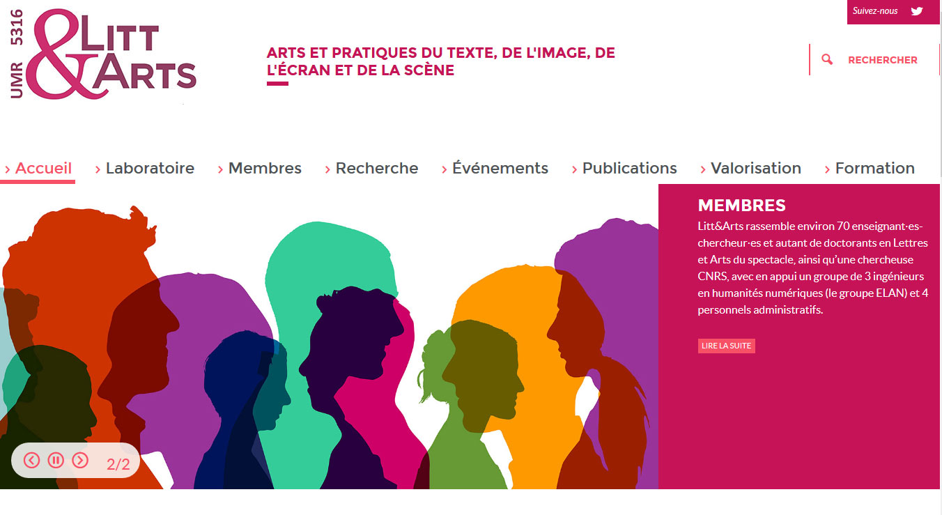 Site internet de l'UMR Litt&Arts