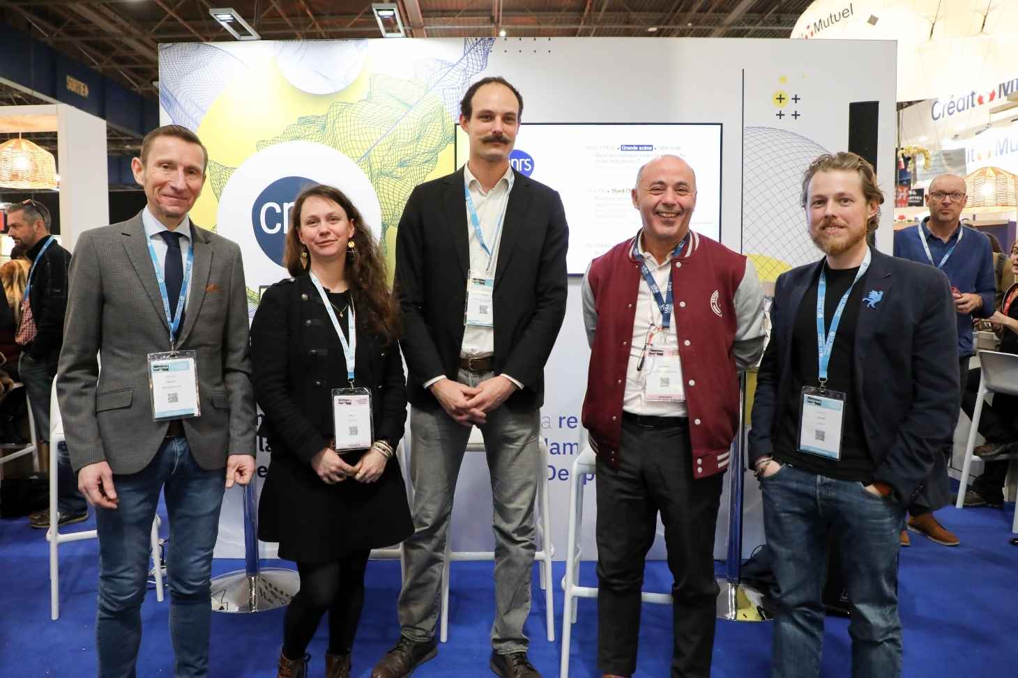 De gauche à droite : Christophe J. Muller (Délégué régional, CNRS Alpes), Camille Migdal (CEO, Cell&Soft), Melchior Faure (Chargé du développement des laboratoires communs, CNRS - DRE), Yassine Lakhnech (Président, UGA) et Gauthier Chicot (CEO – DIAMFAB).